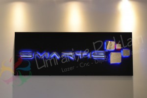 ışıklı krom harf tabela levent