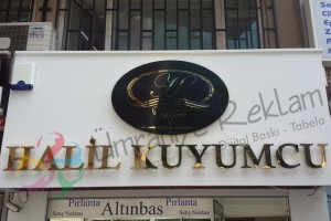 ışıklı paslanmaz krom harf tabela şişli