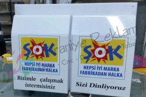 şok market pleksi broşürlük